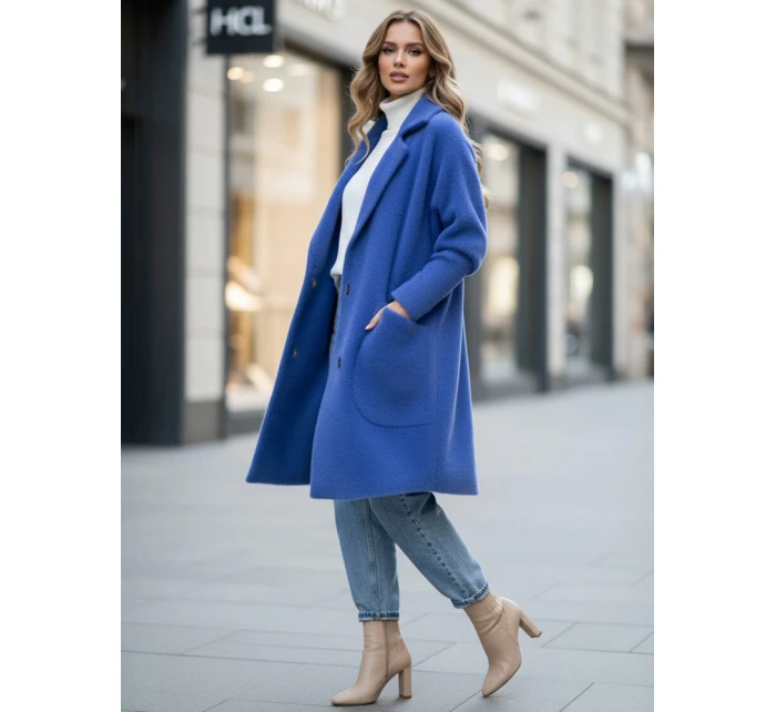 Dámský alpakový kabát RITA II modrý FashionStreet NY0627