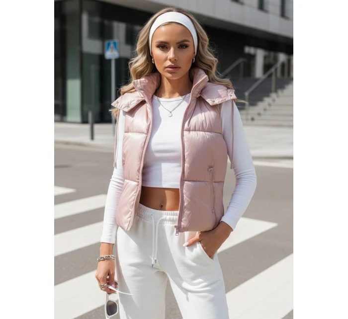 Dámská prošívaná vesta růžová Dstreet model 21970003 - FashionStreet