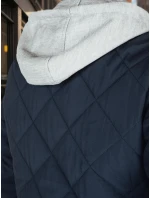 Pánská přechodná prošívaná bunda s kapucí modrá FashionStreet TX5012