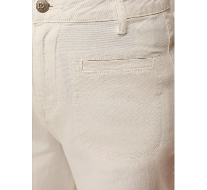 Dámské džíny s vysokým pasem a širokými nohavicemi krémové FashionStreet UY2938