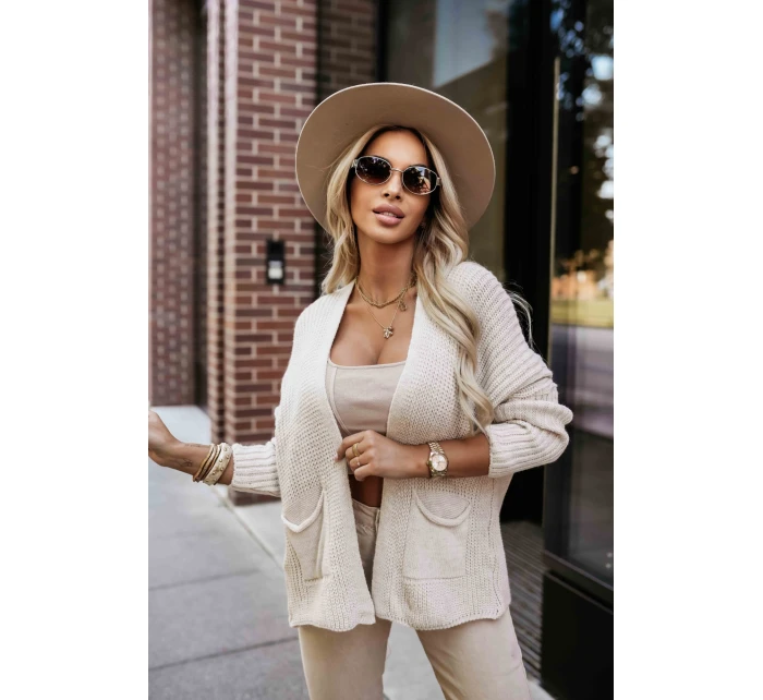 svetr s kapsami a manžetami béžový model 21366272 - numoco basic