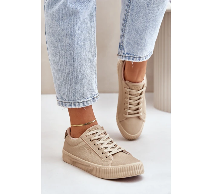 Zateplené Dámské Tenisky Big Star model 21676078 Béžové - Big Star Shoes Zateplené Dámské Tenisky Big Star model 21676078 Béžové - Big Star Shoes