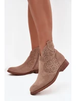 Dámské Kotníkové Boty Na Ploché Podpatky S Béžové model 21713585 - S.Barski Dámské Kotníkové Boty Na Ploché Podpatky S Béžové model 21713585 - S.Barski