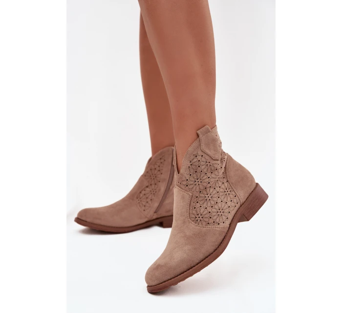 Dámské Kotníkové Boty Na Ploché Podpatky S Béžové model 21713585 - S.Barski Dámské Kotníkové Boty Na Ploché Podpatky S Béžové model 21713585 - S.Barski