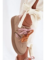 Dámské Tenisky S Dvojitými Šňůrkami Světle Hnědé Relisa Dámské Tenisky S Dvojitými Šňůrkami Světle Hnědé Relisa