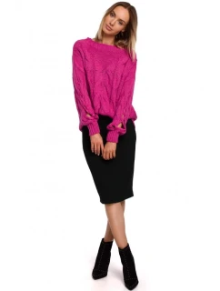 Dámský svetr M539  fuchsiový - Moe