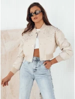 Dámská kožená bunda PRIDA béžová FashionStreet TY4265 Dámská kožená bunda PRIDA béžová FashionStreet TY4265