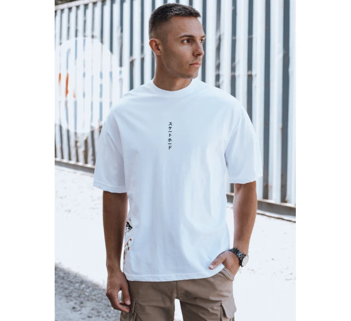 Pánské bílé tričko s potiskem FashionStreet RX5508