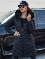 MODLOVA prošívaná dámská zimní bunda s kapucí černá FashionStreet TY4570