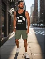 Pánské látkové bojové šortky zelené FashionStreet SX2510