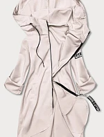 Tenká asymetrická dámská pláštěnka světle béžová (B8117-46)