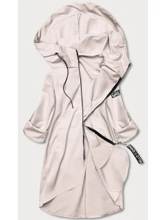 Světle béžový tenký asymetrický dámský přehoz přes oblečení (B8117-46)