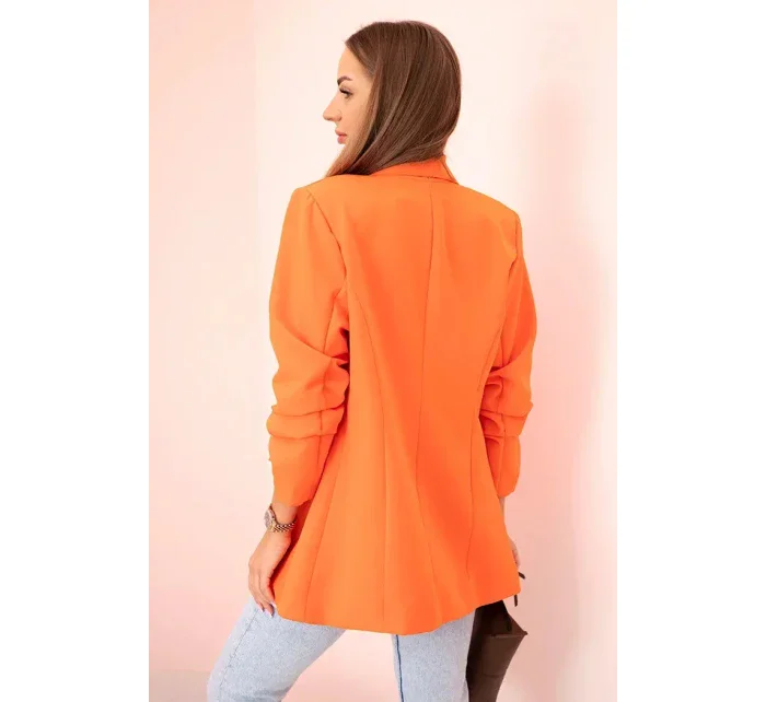 Elegantní sako s klopami tmavě oranžová