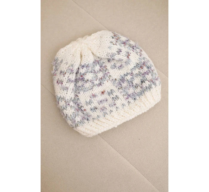 Dámská zimní vlněná čepice s ozdobnými krystalky K399 černá