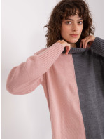 Sweter BA SW 0234.65P szaro różowy