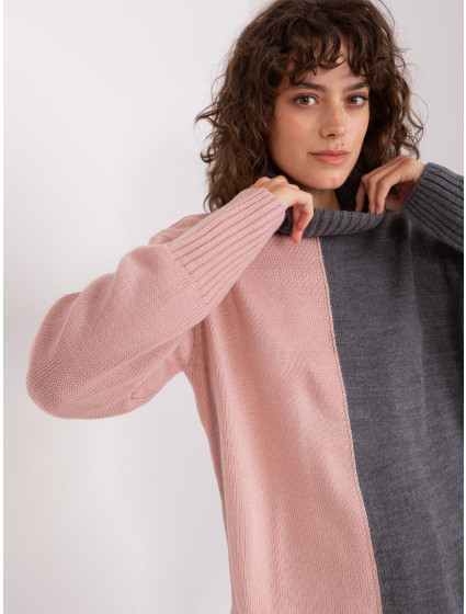 Sweter BA SW 0234.65P szaro różowy
