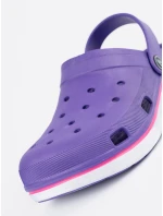 Luxusní fialové nazouváky dámské na plochém podpatku Luxusní fialové nazouváky dámské na plochém podpatku