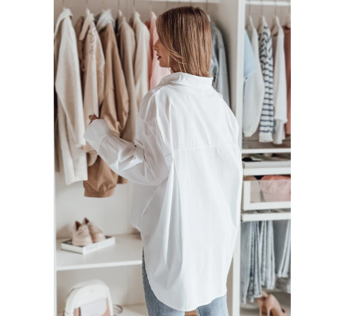 Dámské oversize tričko s prodlouženým zadním dílem BLUOSIZE bílé FashionStreet DY0457