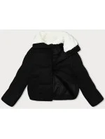 Černá dámská manšestrová bunda s vysokým stojáčkem J Style (5M3230-392)