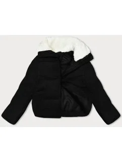 Černá dámská manšestrová bunda s vysokým stojáčkem J Style (5M3230-392)