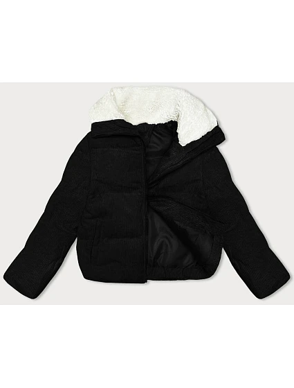Dámská manšestrová bunda s vysokým stojáčkem J Style černá (5M3230-392) Dámská manšestrová bunda s vysokým stojáčkem J Style černá (5M3230-392)
