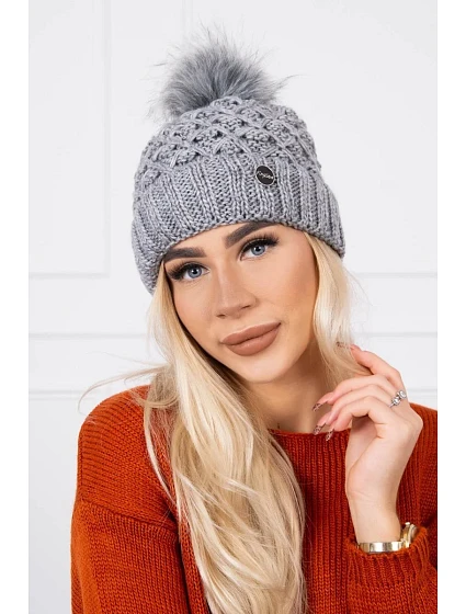 Čepice model 18745592 tmavě šedá - K-Fashion Čepice model 18745592 tmavě šedá - K-Fashion