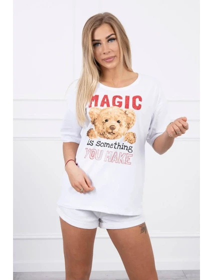 model 18746350 halenka s potiskem bílá - K-Fashion