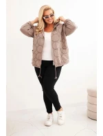 Dámská mikina Plus Size bavlněná na zip fango