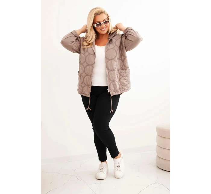 Dámská mikina Plus Size bavlněná na zip fango