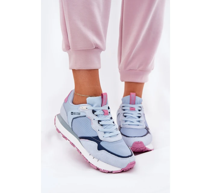 Semišové Lehká Sportovní Obuv Dámská Big Star model 21690804 HIPOLY SYSTEM Modrá - Big Star Shoes Semišové Lehká Sportovní Obuv Dámská Big Star model 21690804 HIPOLY SYSTEM Modrá - Big Star Shoes