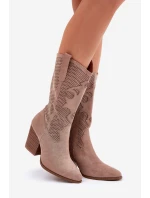 Kozačky Na Podpatku Béžové model 21691082 - S.Barski