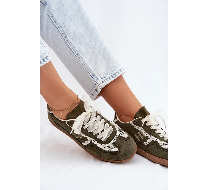 Dámské tenisky s krajkou zelené model 22107037 - Boto