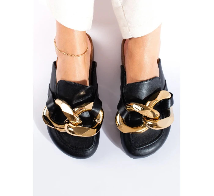 Praktické dámské  nazouváky černé bez podpatku