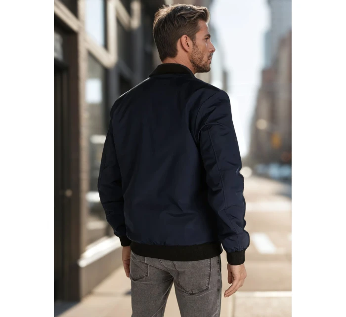 Pánská přechodná bunda bomber modrá Dstreet TX5019