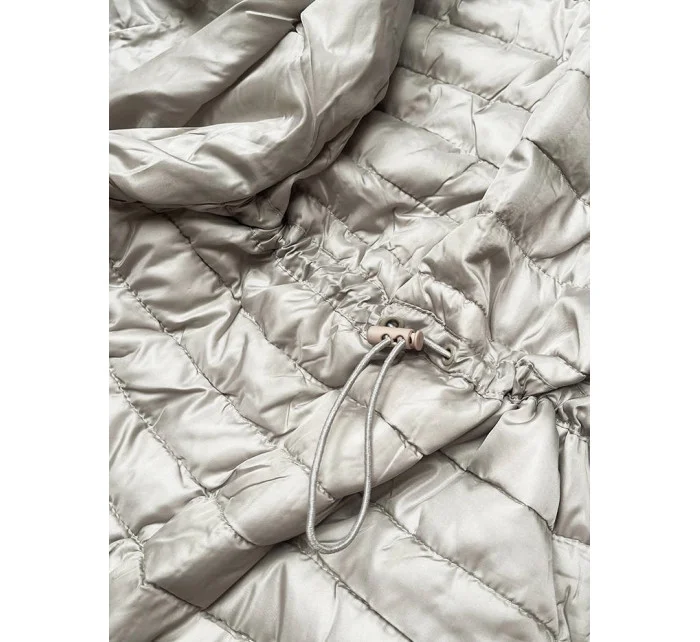 Lesklá béžová dámská prošívaná bunda model 16994025 - MINORITY