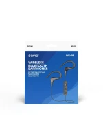 Bezdrátová sluchátka, s mikrofonem, se sluchátky SAVIO WE-03 (dokovací stanice, sportovní; bezdrátová, Bluetooth; se zabudovaným mikrofonem; černá barva)