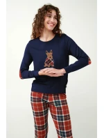 Vamp - Vánoční dámské pyžamo s ozdobnými lokty 21510 - Vamp Vamp - Vánoční dámské pyžamo s ozdobnými lokty 21510 - Vamp