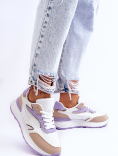 Dámská sportovní obuv na platformě Bílo-fialová Henley