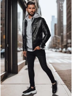 Pánská kožená bunda černá Dstreet TX4330