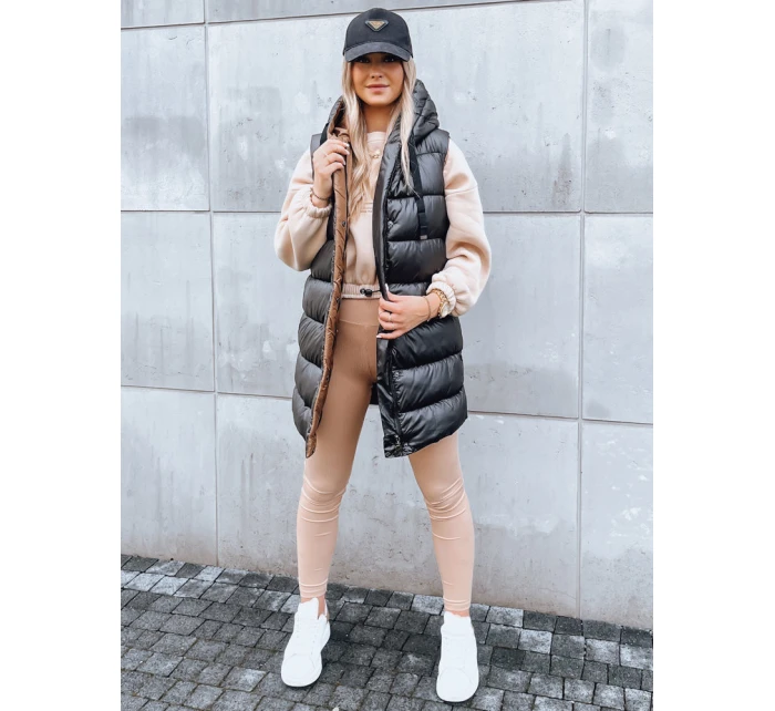 Dámská dlouhá prošívaná zimní vesta NOMADNECTAR černá FashionStreet TY3843 Dámská dlouhá prošívaná zimní vesta NOMADNECTAR černá FashionStreet TY3843