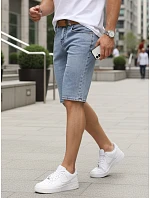 Spodenki męskie jeansowe z paskiem niebieskie model 22152771 - FashionStreet