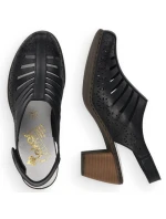 Dámské pohodlné kožené sandály na podpatku model 22021681 - Rieker