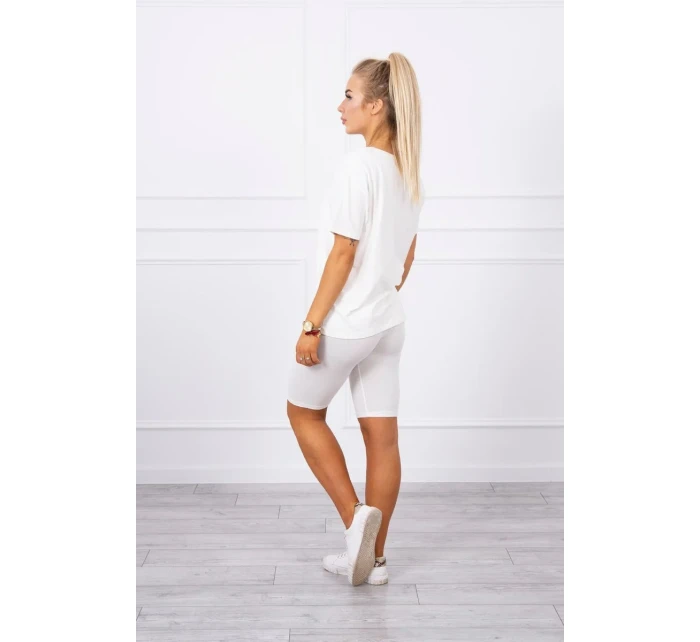 Souprava top+legíny ecru