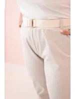 Dámské bavlněné kalhoty Plus Size s páskem béžový Dámské bavlněné kalhoty Plus Size s páskem béžový