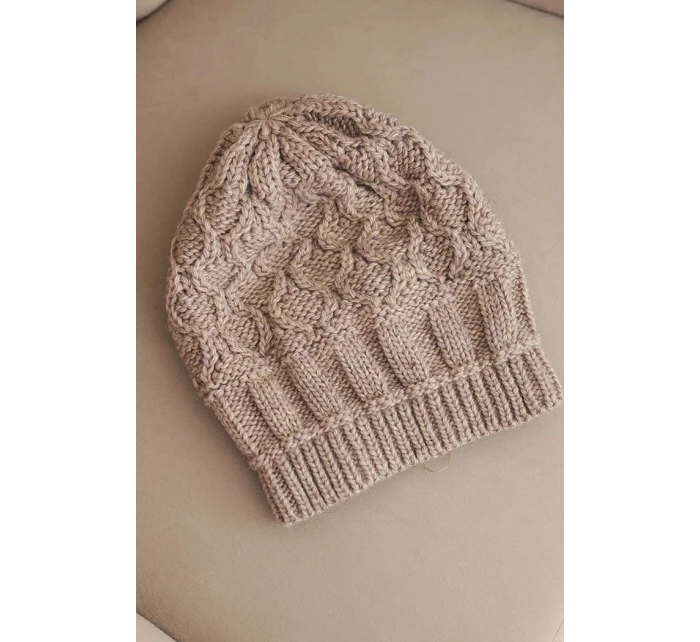 Čepice s fleecem Marta K231 tmavě béžová