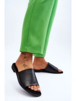 Dámské kožené hladké pantofle černe Cerise Dámské kožené hladké pantofle černe Cerise