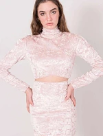 Dámský velurový Top 15570 pudr béžová - BSL