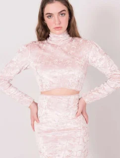 Dámský velurový Top 15570 pudr béžová - BSL