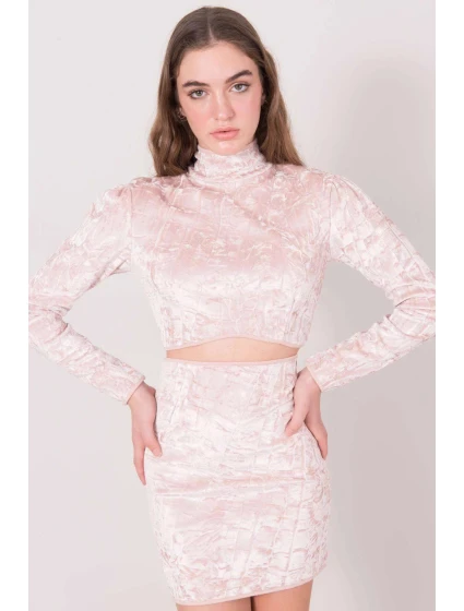 Dámský velurový Top 15570 pudr béžová - BSL