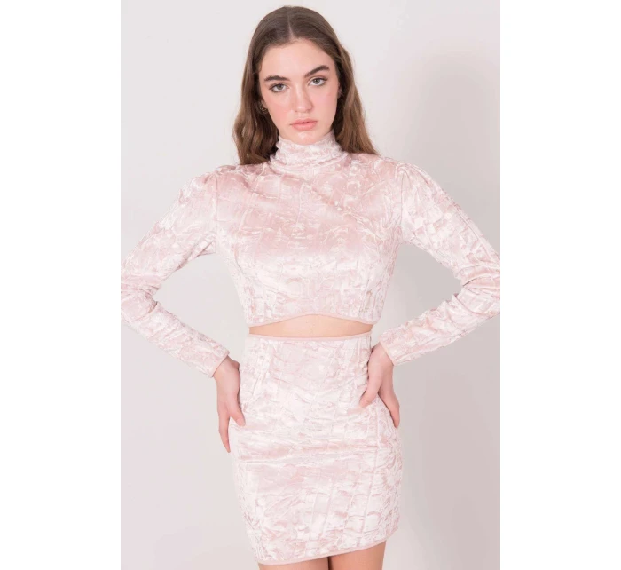 Dámský velurový Top 15570 pudr béžová - BSL